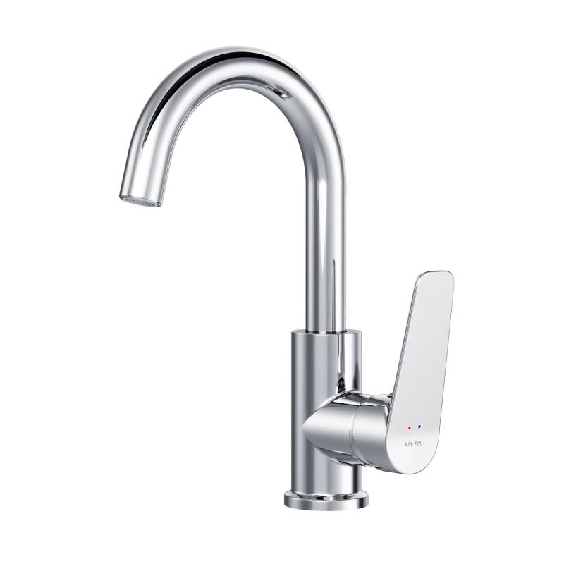 AM.PM Waschtischarmatur mit drehbarem Auslauf, Waschbecken Armatur, Mischbatterie FTA02700 Hit Wasserhahn Bad Chrom von AM.PM