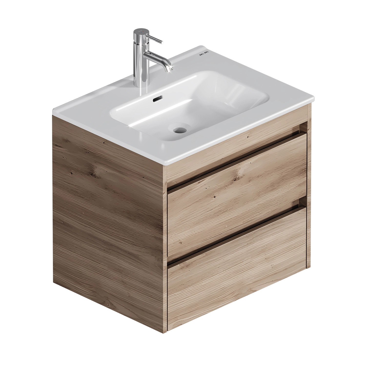 AM.PM Waschtischunterschrank Spike mit Becken Eichenfarbe 2 Schubladen 60 cm von AM.PM