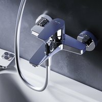 Badewannenarmatur Wannenarmatur Wasserhahn Bad Wannenbatterie Einhebelmischer Bad Einhebel Mischbatterie Badarmatur Gebürstet, Chrom - Chrom - Am.pm von AM.PM