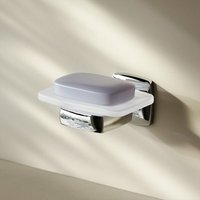 Seifenhalter Wandmontage Seifenhalter Seifenablage Seife Halter Glas Seifenablage Seifenschale Toilette wc Bad ohne Bohren klebend, Chrom - Am.pm von AM.PM
