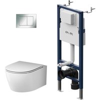 Vorwandelement II12709 inkl. Drückerplatte II90251 + Wand wc CXB1700SC ohne Spülrand + WC-Sitz mit Soft-Close-Absenkautomatik - Am.pm Vorwandelement II12709 inkl. Drückerplatte II90251 + Wand wc CXB1700SC ohne Spülrand + WC-Sitz mit Soft-Close-Absenkautomatik - Am.pm von AM.PM