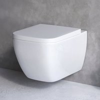 Hänge-WC Wand Toilette Spülrandlose Toilette Wand-WC inkl.abnehmbaren WC-Sitz mit Softclose-Absenkautomatik Wand wc Spülrandlos, Weiss - Am.pm von AM.PM