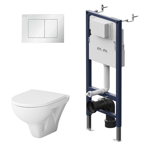 Komplettes Set - Vorwandelement inkl. Betätigungsplatte II90201 + Hänge-WC Flash CTA1700SC FlashClean + WC-Sitz mit Soft-Close-Absenkautomatik, AM.PM Prime Fit IIS90201.TA1700 Komplettes Set - Vorwandelement inkl. Betätigungsplatte II90201 + Hänge-WC Flash CTA1700SC FlashClean + WC-Sitz mit Soft-Close-Absenkautomatik, AM.PM Prime Fit IIS90201.TA1700 von AM.PM