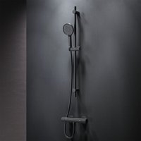 Schwarz Set für Dusche : Brausethermostat& Duschset Brauseset: Handbrause, Duschstange und Thermostat Duschthermostat, F428XA46, matt - Am.pm von AM.PM