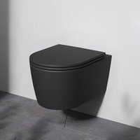 Spülrandloses wc Toilette für Gäste-WC Hänge-WC FlashClean aus Keramik Wand-WC CFA1700MBSC Func Wand-WC Schwarz mit Softclosing-Sitzabdeckung - Am.pm Spülrandloses wc Toilette für Gäste-WC Hänge-WC FlashClean aus Keramik Wand-WC CFA1700MBSC Func Wand-WC Schwarz mit Softclosing-Sitzabdeckung - Am.pm von AM.PM