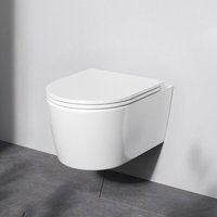 Spülrandloses wc Toilette für Gäste-WC Hänge-WC FlashClean aus Keramik Wand-WC CFA1700SC Func Wand-WC mit Softclosing-Sitzabdeckung - Am.pm von AM.PM