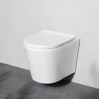 Spülrandloses wc Toilette für Gäste-WC Hänge-WC FlashClean aus Keramik Wand-WC CFA1900SC Func Wand-WC mit Softclosing-Sitzabdeckung - Am.pm von AM.PM