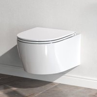Spülrandloses wc Toilette für Gäste-WC Hänge-WC FlashClean aus Keramik Wand-WC X-Joy s Spülrandloses Wand-WC mit Softclosing-Sitzabdeckung - Am.pm von AM.PM