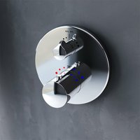 Thermostat-Unterputzmischer für Wannen und Dusche, Brause- und Duschsysteme - Unterputzmischer mit Thermostat und 1 Absperrventil, Wandmontage von AM.PM