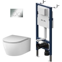 Wand-WC spülrandlos Set mit Vorwandelement Komplettset Unterputz Spülkasten FlashClean Tiefspül Unterputzspülkasten Set Schüssel Drückerplatte - Am.pm Wand-WC spülrandlos Set mit Vorwandelement Komplettset Unterputz Spülkasten FlashClean Tiefspül Unterputzspülkasten Set Schüssel Drückerplatte - Am.pm von AM.PM