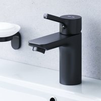 Wasserhahn Bad Einhebelmischer Waschbecken Armatur Badarmatur Mischbatterie aus Messing Waschtischarmatur Waschbeckenarmatur, Schwarz - Schwarz von AM.PM