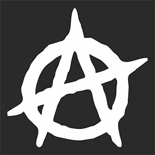 AMA SHOP Aufkleber Anarchy Anarchia Symbol weiß | Autoaufkleber | Aufkleber für Helm, Motorrad, Wohnmobil, PVC-Aufkleber für Wandtattoos von AMA SHOP