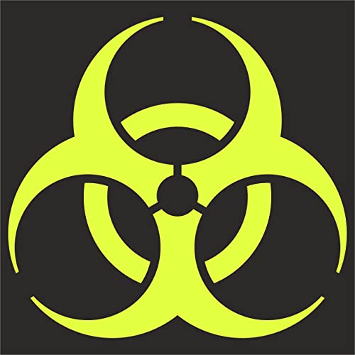 AMA SHOP Aufkleber mit radioaktivem Kernglas, Biohazard, Gelb NEON, Autoaufkleber, Aufkleber für Helm, Motorrad, Wohnmobil, PVC-Aufkleber für Wandaufkleber, Wandbild von AMA SHOP