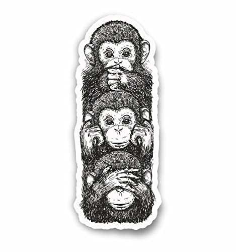 AMA SHOP Passgenaue Aufkleber mit drei Affen, sehen Sie nicht - sprechen Sie nicht, Autoaufkleber | Aufkleber für Helm, Motorrad, Wohnmobil, PVC-Aufkleber mit weißem Rand für Wandaufkleber, AMA SHOP Passgenaue Aufkleber mit drei Affen, sehen Sie nicht - sprechen Sie nicht, Autoaufkleber | Aufkleber für Helm, Motorrad, Wohnmobil, PVC-Aufkleber mit weißem Rand für Wandaufkleber, von AMA SHOP