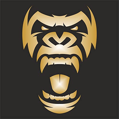 AMA SHOP Vorgestanzter PVC-Aufkleber Gorilla Modell 3 Farbe Gold | Aufkleber für Helm, Motorrad, Wohnmobil, Boot, Auto, PC | Auto-Tuning | lustige Aufkleber AMA SHOP Vorgestanzter PVC-Aufkleber Gorilla Modell 3 Farbe Gold | Aufkleber für Helm, Motorrad, Wohnmobil, Boot, Auto, PC | Auto-Tuning | lustige Aufkleber von AMA SHOP