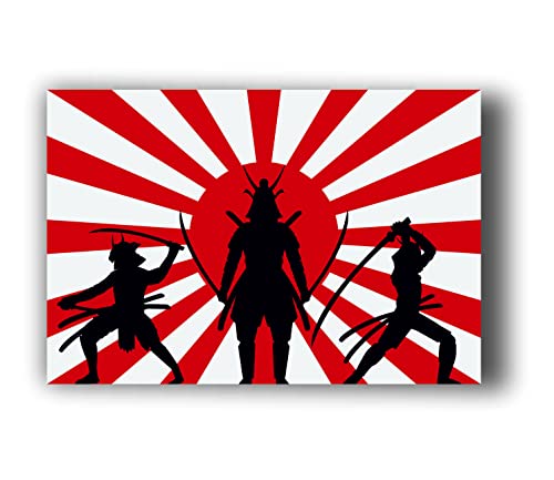 Autoaufkleber AMA SHOP Flagge Japan mit Samurai | Aufkleber für Helm, Motorrad, Wohnmobil, PVC-Aufkleber mit weißem Rand für Wandaufkleber Autoaufkleber AMA SHOP Flagge Japan mit Samurai | Aufkleber für Helm, Motorrad, Wohnmobil, PVC-Aufkleber mit weißem Rand für Wandaufkleber von AMA SHOP