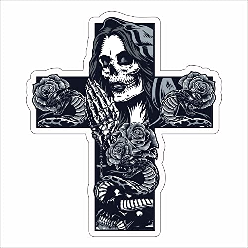 A.M.A. Shop Aufkleber Totenkopf mit Kreuz Vintage aus PVC für Wandaufkleber Auto Motorrad Wohnmobil A.M.A. Shop Aufkleber Totenkopf mit Kreuz Vintage aus PVC für Wandaufkleber Auto Motorrad Wohnmobil von AMA SHOP