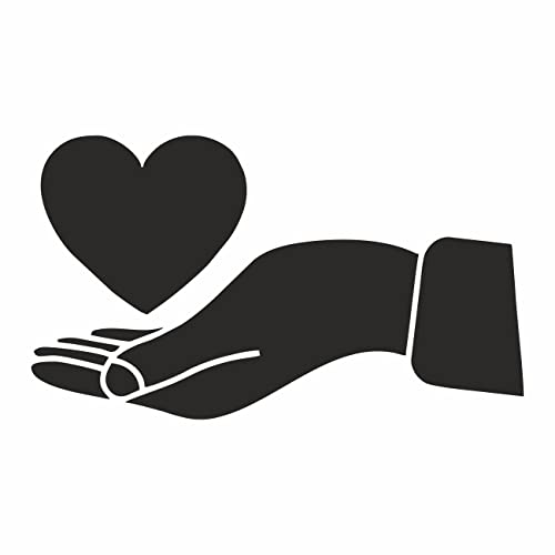 AMA SHOP Aufkleber Herz in der Hand Farbe Schwarz PVC für Wandmontage Auto Motorrad Helm Wohnmobil AMA SHOP Aufkleber Herz in der Hand Farbe Schwarz PVC für Wandmontage Auto Motorrad Helm Wohnmobil von AMA Shop