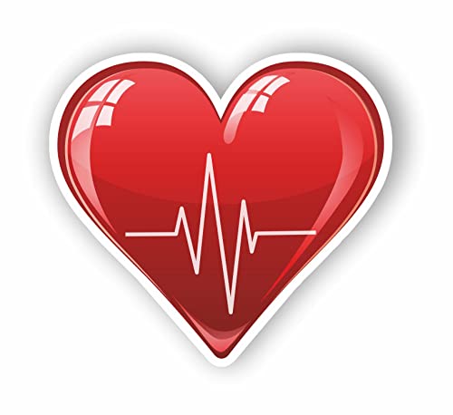 AMA SHOP Aufkleber Herz mit Linie Cardio Modell 2 aus PVC für Wandsticker Auto Motorrad Helm Wohnmobil Boot von AMA Shop