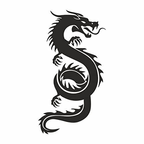 AMA SHOP Aufkleber chinesische Drache, schwarz, aus PVC, für Wanddekalationen, Auto, Motorrad, Helm, Wohnmobil AMA SHOP Aufkleber chinesische Drache, schwarz, aus PVC, für Wanddekalationen, Auto, Motorrad, Helm, Wohnmobil von AMA SHOP