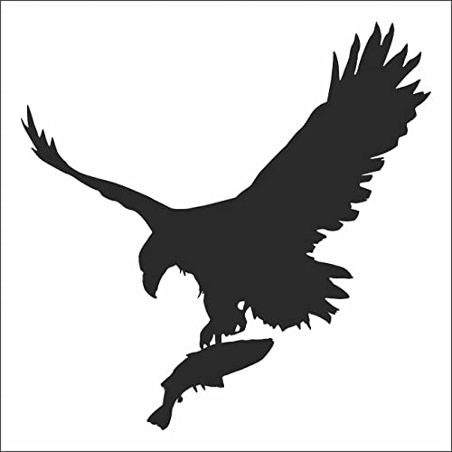 AMA shop Aufkleber Adler mit Fisch Farbe Schwarz PVC für Wandaufkleber Auto Motorrad Helm Wohnmobil AMA shop Aufkleber Adler mit Fisch Farbe Schwarz PVC für Wandaufkleber Auto Motorrad Helm Wohnmobil von AMA SHOP