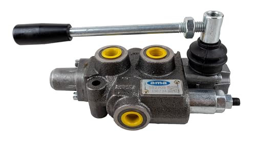 Ama Verteiler Hydraulisch Kompakt 3/8" 1 Hebel Doppeleffekt 40 Liter 58270 Handhebelventil Hydraulik-Steuergerät, für Landwirtschaft Baumaschinen und Industrie von AMA