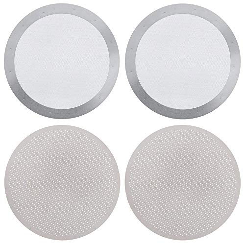 AMACOAM Kaffeefilter Edelstahl für Aero press Kaffee Maschine Wiederverwendbarer Kaffeefilter 2 Typen Abwaschbare Feinmikrofilter mit Metallgitter Silber 61 mm 4 Stück Filter AMACOAM Kaffeefilter Edelstahl für Aero press Kaffee Maschine Wiederverwendbarer Kaffeefilter 2 Typen Abwaschbare Feinmikrofilter mit Metallgitter Silber 61 mm 4 Stück Filter von Amacoam