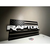 Raptor Usa Stahl Pulverbeschichtete Flagge von AMADORMETALDESIGNS