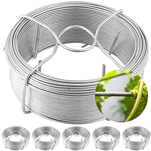 Amagabeli 50m X 0.9mm X 6 Stücke Bindedraht Draht Silber Drahtspule Verzinkt Gartendraht Garten Spanndraht Blumendraht Pflanzendraht Basteldraht Zaundraht WR7 DA083 von AMAGABELI GARDEN & HOME