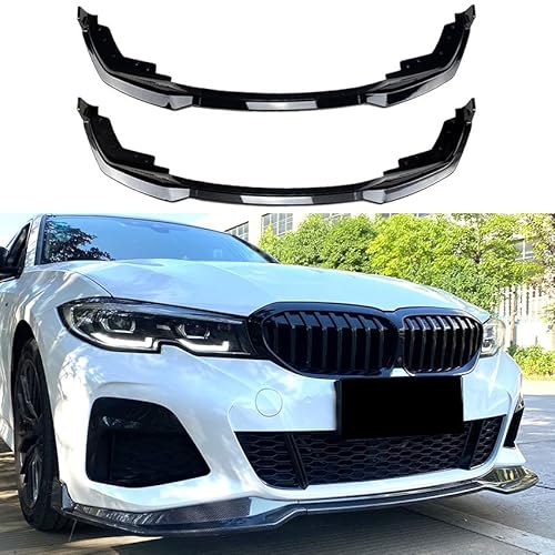 AMAIR Auto Frontlippe Frontspoiler für BMW 3 Series G20 M Pack 320i 330i 2019-2022,Frontlippe Spoiler Protector Car Styling Karosserie-Anbauteile,A/Black von AMAIR