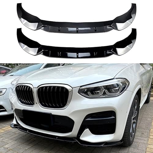 AMAIR Auto Frontlippe Frontspoiler für BMW X3 X4 G01 G02 M Pack 2018-2021,Frontlippe Spoiler Protector Car Styling Karosserie-Anbauteile,A/Black von AMAIR