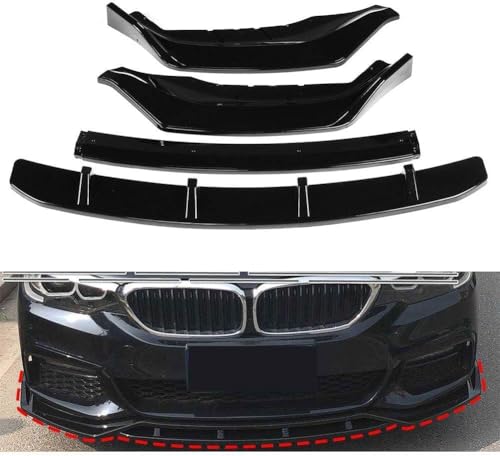 Auto Frontlippe Frontspoiler für BMW 5 Series G30 G31 G38 540i M Sport 2017-2020,Frontlippe Spoiler Protector Car Styling Karosserie-Anbauteile, A/Black von AMAIR