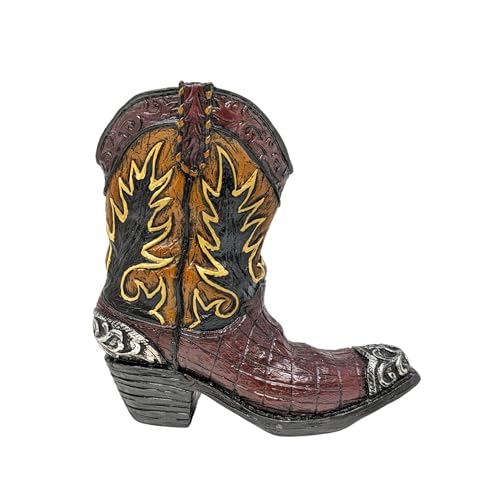 Stilvolle kleine Cowboystiefel-Vase für Blumen – Mini-Deko-Figur aus Kunstharz in Braun und Schwarz – rustikaler Tischakzent für Heimdekoration, Geschenke oder Büro-Display Stilvolle kleine Cowboystiefel-Vase für Blumen – Mini-Deko-Figur aus Kunstharz in Braun und Schwarz – rustikaler Tischakzent für Heimdekoration, Geschenke oder Büro-Display von AMAJY