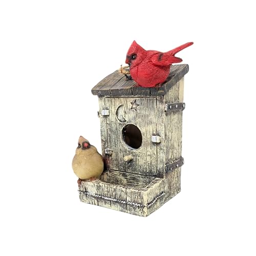 Vogelhaus und Futterstation aus Kunstharz – hängende Outdoor-Dekoration für Garten, Veranda oder Terrasse – Unterschlupf und Futterstation mit doppeltem Verwendungszweck – aufmerksames Geschenk für von AMAJY