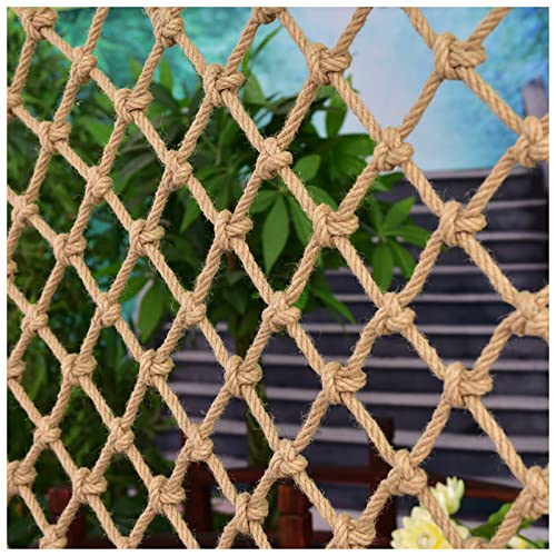 AMAKAA Hanf Seil Net Kinderkletternetz Handgewebte Schutznetz Kindertreppe Balkon Geländer Zaun Spielplatz Sicherheitsnetzbreite 10 cm Seilstärke 6 Mm Verschiedene Größen Sind Erhä(Size:2x3m) von AMAKAA