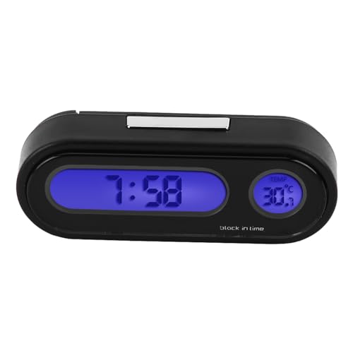 2 in 1 Mini Digitaluhr: mit LEDBACKLIGHT, Großer LCD Bildschirm für Dash, Zeigt Uhrzeit, Datum und Temperatur An von AMAKO