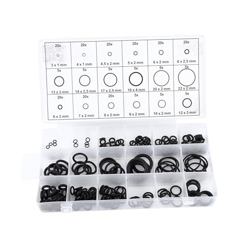 225pcs Gummi Ring Kit Sortierte Versiegelungsdichtungen zur Sanitär und Automobilreparatur Wartung Schwarz 225pcs Gummi Ring Kit Sortierte Versiegelungsdichtungen zur Sanitär und Automobilreparatur Wartung Schwarz von AMAKO