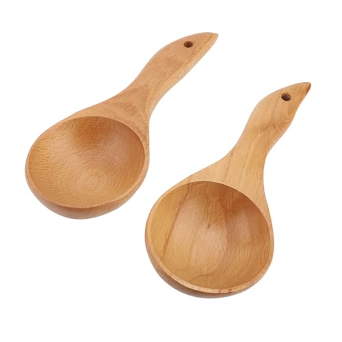 2Pcs Holzlöffel Zum Kochen: Ideale Anti Stick Küchenkelle Zum Salatmisching Rühren von AMAKO