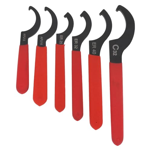 6Pcs Universal Schraubenschlüssel Set: Einstellbare C Formschock Schraubenschlüsselscheiben Werkzeuge APU13 16 ER25 32 40 C32 von AMAKO