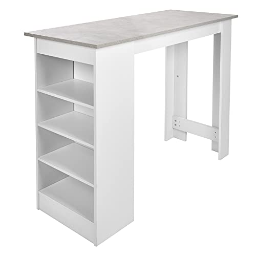 Bar Tisch Couchtisch Storage Desk Langlebiger Kaffeebar Tisch mit Mehrzweck Stauraum,für Wohnzimmer Restaurant Küche aus MDF Material 115x103x50cm von AMAKO