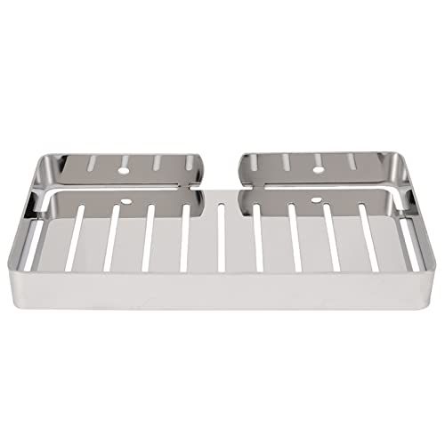 Edelstahl Seifenhalter Wandhalterung Abflussregal mit Haken für Badezimmer Küche aus 304 Edelstahl Material Silber 23X12x2 5Cm von AMAKO