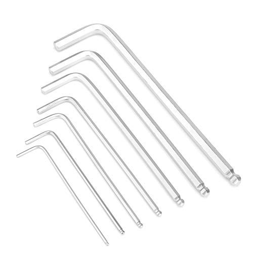 AMAKO Sechskantballschlüssel Set 7 Teile Profi Werkzeug L Form Chrom Vanadium Stahl verlängerte Ball End Schlüssel,für Mechaniker Ingenieure DIY von AMAKO