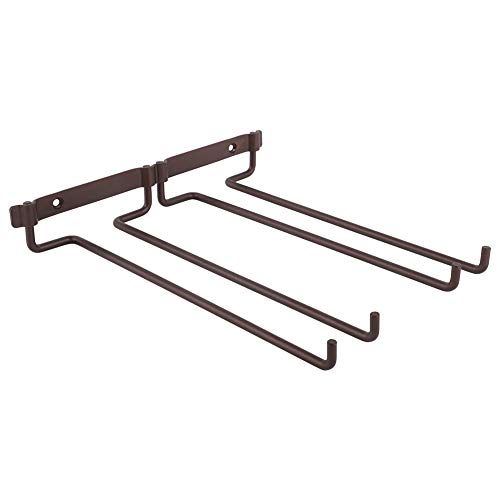 AMAKO Weinglashalter Metall Wandbehang zweireihiges Weinregal umgedrehter Halter für Bar oder Weinkabinett in Bronze 27x24x4cm von AMAKO
