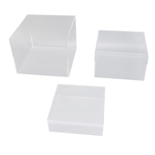 Acryl Risers Display Ständer: 3Pcs Transparente Kubikniststörer für Desserttabellen Buffet Displays und Lebensmittelpräsentation, Verbesserung der Stabilität (Transparent) von AMAKO
