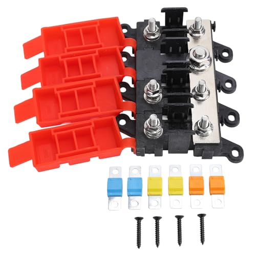 Bolt On Fuse Halter Kit: mit 30A 60A 100A Sicherungen, ABS+Metal Automotive Boat RV Accessoire Umfasst Halter, 6 Sicherungen und 4 Schrauben (3 Wege) von AMAKO