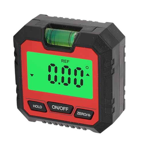 Box Digital Level: Backbeleuchtung LCD Anzeige und Magnetbasis 4X90 ° Mini Winkelindikator für Automobilmotorrad (Rot) von AMAKO