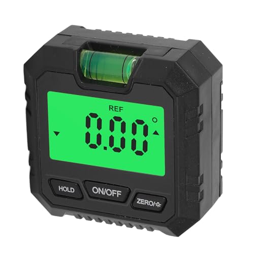Box Digital Level: Backbeleuchtung LCD Anzeige und Magnetbasis 4X90 ° Mini Winkelindikator für Automobilmotorrad (Schwarz) von AMAKO