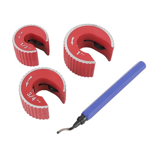COPPER TUBE CUTTER SET AUTOMATIC CLOSE QUARTERS PRECISE CUTTING FOR AUTOMOBILE BRAKE LINES COOLING LINES METAL MATERIAL 1/2IN 3/4IN 1IN 4PCS von AMAKO
