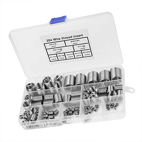 Edelstahl Gewindeeinsätze SS304 Helical Schraubengewindeeinsätze M3 bis M14 80 Stück für Reparatur und Verbesserung von Schraubverbindungen in Aluminium und Magnesium von AMAKO