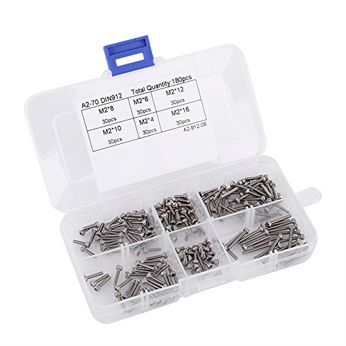 Hex Sockel Kappe Kopfschrauben 180pcs, 304 Edelstahl Schwarz M2 4 416 mm, für Maschinen, Geräte Reparatur Hex Sockel Kappe Kopfschrauben 180pcs, 304 Edelstahl Schwarz M2 4 416 mm, für Maschinen, Geräte Reparatur von AMAKO